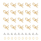 DICOSMETIC 16Pcs Bowknot Stud Earring Findings 18k Gold Plated Earring Posts with Loops 30Pcs Stainless Steel Open Jump Rings 30Pcs Plastic Ear Nuts Bow Tie Studs Earring Posts for Earring Making