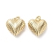 Brass Pendants, Cadmium Free & Nickel Free & Lead Free, Heart, Real 18K Gold Plated, 25.5x25x12mm, Hole: 6mm