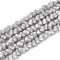 Frosted Opaque Glass Beads Strands, Triangle, Faceted, Light Grey, 3~3.5x4~4.5x4~4.5mm, Hole: 0.8mm, about 121~131pcs/strand, 14.37~15.35 inch(36.5~39cm)
