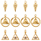 12Pcs 3 Style Brass Pendants, with Cubic Zirconia, Evil Eye Charm, Real 18K Gold Plated, 13~22x7~20x1.5~3.5mm, Hole: 2.4~3.5mm, 4pcs/style