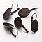 Brass Leverback Earring Findings, Antique Bronze, about 13.7mm wide, 33mm long, Tray: 13x18mm, Pin: 0.5mm