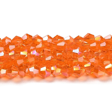 Прозрачные стеклянные бусины гальваническим пряди GLAA-F029-3mm-A23-1