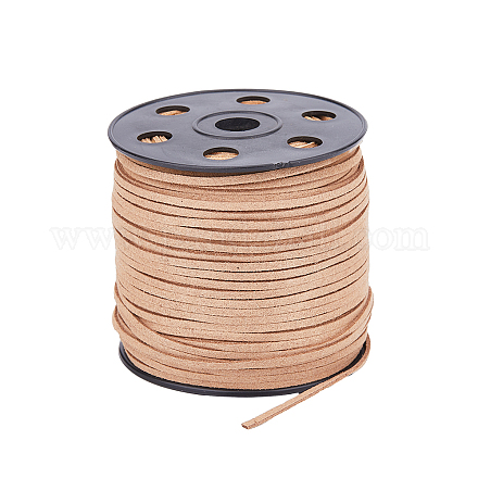 Плоский шнур из искусственной замши длиной 90 м. LW-WH0012-01D-1