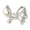 Rack Plating Alloy Pendants, Cadmium Free & Nickel Free & Lead Free, Bowknot, Platinum, 33x40x7mm, Hole: 7x14mm