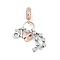 Brass Pendants with Cubic Zirconia European Beads, Twelve Constellations, Scorpio, 29.5~35.5mm