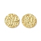 304 Stainless Steel Pendants, Ion Plating(IP), Round Charms, Real 18K Gold Plated, 12.5x1mm, Hole: 0.8mm