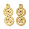 Ion Plating(IP) 304 Stainless Steel Pendants, Laser Cut, Letter S Charm, Golden, 18x7.5x1mm, Hole: 1.5mm