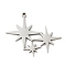 201 Stainless Steel Pendants, Stainless Steel Color, Star, 23x27x1.5mm, Hole: 1mm
