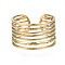 304 Stainless Steel Multi-string Open Cuff Ring, Chunky Hollow Ring for Women, Golden, US Size 7 1/4(17.5mm)