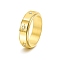 Rotatable Stainless Steel Finger Ring, with Rhinestone for Couples, Golden, US Size 7(17.3mm)