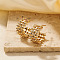 Chic Geometric Brass C-Shaped Stud Earrings, with Delicate Weaving and Sparkling Rhinestone, Golden, 18x10mm