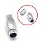 Tarnish Resistant 304 Stainless Steel Magnetic Clasps with Glue-in Ends, Oval, Stainless Steel Color, 20x9mm