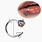 Claw Cone 304 Stainless Steel Cubic Zirconia Hoop Lip Rings, Stainless Steel Color, Pink, Inner Diameter: 10mm, Pin: 1.2mm, Head: 3mm