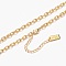 Brass Cable Chain Necklaces, with Lobster Claw Clasps, Long-Lasting Plated, Textured, Word Hand Made, Real 18K Gold Plated, 20-1/4 inch(51.5cm)