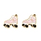 304 Stainless Steel Enamel Charms, Ion Plating(IP), Golden, Roller Skates Charm, Pink, 14.5x13.5x1.5mm, Hole: 1.4mm