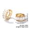 Cute Square Candy Brass Cubic Zirconia Hoop Earrings, Fashionable Versatile Accessories, Golden, White, 7x14mm