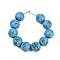 Handmade Lampwork Beads, Round, Light Blue, 20.5-21x19-20mm, Hole: 4mm