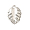 Brass Pendants, Leaf Charms, Platinum, 14.5x10x2mm, Hole: 1.4mm