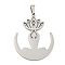 Non-Tarnish 304 Stainless Steel Pendants, Laser Cut, Lotus with Yoga Charm, Stainless Steel Color, 33x26x1.5mm, Hole: 6x3mm