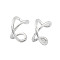 Rack Plating Brass Cuff Earrings for Women, Cadmium Free & Lead Free, Long-Lasting Plated, Platinum, 13x8mm
