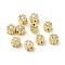 Brass Micro Pave Cubic Zirconia Beads, Cadmium Free & Lead Free, Clover, Real 16K Gold Plated, 5.5x5.5x4.5mm, Hole: 0.6mm