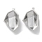 Brass Pendant Rhinestone Settings, Cadmium Free & Nickel Free & Lead Free, Nuggets, Real Platinum Plated, 21.5x13.5x4.5mm, Hole: 1mm