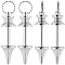 SUNNYCLUE 1 Box 6Pcs Key Chain Bars Silver Beadable Keychain Bulk Blank Eye Pin Bails Brass Metal Screw Pendant Connector Keychains Making Supplies for Large Hole Beads Necklaces Earring Jewelry Craft