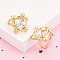 Brass Micro Pave Clear Cubic Zirconia Cuff Rings for Women, Cadmium Free & Lead Free, Rectangle, Real 18K Gold Plated, 18mm, Inner Diameter: 17mm, Rectangle: 18x14mm