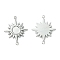 Non-Tarnish 304 Stainless Steel Cabochon Connector Settings, Sun, Stainless Steel Color, Tray: 4mm, 17.5x13.5x1.5mm, Hole: 1mm