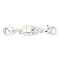 Brass Magnetic Clasps Converter, with Lobster Claw Clasps, Column, Silver, 33x6mm