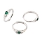 Hand with Heart Natural Dyed & Heated Green Onyx Agate Adjustable Rings, Brass Ring for Women, Long-Lasting Plated, Lead Free & Cadmium Free, Inner Diameter: 18mm