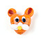Handmade Lampwork Beads, Mouse, Dark Orange, 19~21x19~21x11~13mm, Hole: 1.8mm