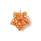 Glass Star Pendants, with Real 18K Gold Plated 304 Stainless Steel Jump Rings Loop & Seed Beads, Faceted, Orange, 20x21x13mm, Hole: 3mm