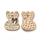 Alloy Enamel Pendants, with Crystal Rhinestone, Rabbit Head & Bowknot Charm, Light Gold, 18x13.5x2mm, Hole: 1.8mm