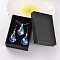 Teardrop AB Color Plated Electroplate Glass Pendant Necklaces & Dangle Earrings Jewelry Sets, with 304 Stainless Steel Earring Hooks & Brass Cable Chains, Colorful, 17.9 inch, 55mm, Pin: 0.6mm
