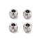 Non-Tarnish 201 Stainless Steel Beads, Flower, Stainless Steel Color, 4x4x3mm, Hole: 1.6mm