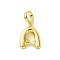 Rack Plating Brass with ABS Plastic Pearl European Dangle Charms, Large Hole Pendants, Long-Lasting Plated, Lead Free & Cadmium Free, Real 18K Gold Plated, Letter A, 22mm long, hole: 5mm, pendant: 14x12x4.5mm