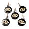 Brass Micro Pave Cubic Zirconia Pendants, with Tube Bails, Long-Lasting Plated, Cadmium Free & Lead Free & Nickel Free, Flat Round with Evil Eye, Clear, Gunmetal & Real 18K Gold Plated, 20x17x3mm, Hole: 4.5x2.5mm