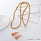 Chic European American Faceted Rondelle Glass Beaded Sweater Long Tassel Necklaces, Gold, 44.88 inch(114cm)