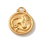 304 Stainless Steel Pendants, Flat Round with Constellations Charm, Matte Gold Color, Virgo, 20.5x17x3mm, Hole: 2.5x2mm
