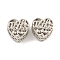 Mother's Day Rack Plating Alloy European Beads, Large Hole Beads, Cadmium Free & Nickel Free & Lead Free, Heart with Word Mother, Platinum, 11.5x12x7.5mm, Hole: 5.5x4.6mm