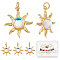 Beebeecraft 1 Box 5Pcs Sun Charms 18K Gold Plated Cat's Eye Glass Celestial Charm Pendants for Jewelry Making Bracelet Necklace Earring Craft Supplies