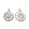 Rack Plating Brass Pendants, with Jump Ring, Cadmium Free & Lead Free, Sunflower Charm, Platinum, 21.5x18.5x4.2mm, Hole: 3.4mm