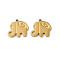 Manual Polishing 304 Stainless Steel Charms, Elephant Charm, Real 18K Gold Plated, 10.5x11.5x1.5mm, Hole: 1mm