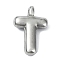 Anti-Tarnish 304 Stainless Steel Pendants, Letter Charm, Letter T, 20x13x4mm, Hole: 1.6mm