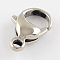 Tarnish Resistant Polished 316 Surgical Stainless Steel Lobster Claw Clasps, Stainless Steel Color, 15x9x4.5mm, Hole: 2mm