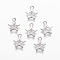 Tarnish Resistant 201 Stainless Steel Charms, Star, Stainless Steel Color, 10.5x9x0.8mm, Hole: 1mm