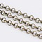Iron Rolo Chain, Unwelded, with Spool, Cadmium Free & Nickel Free & Lead Free, Antique Bronze, 4x1mm, about 164.04 Feet(50m)/roll