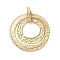 Alloy Pendants, Triple Circle, Long-Lasting Plated, Lead Free & Nickel Free & Cadmium Free, Matte Gold Color, 68x60x10mm, Hole: 6.5mm
