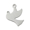 Non-Tarnish 304 Stainless Steel Pendants, Laser Cut, Pigeon Charm, Stainless Steel Color, 18.5x20x1mm, Hole: 2.5mm
